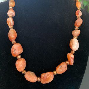 SOLD Carnelian Stone Necklace (Orange)